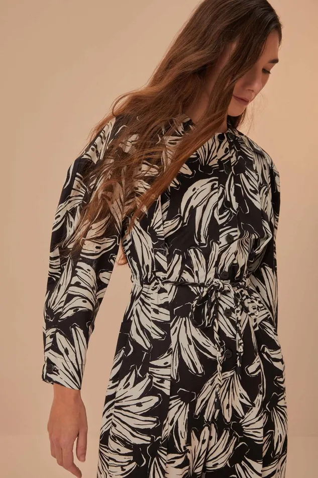 Women Jumpsuits Farm Rio Black Bossa Banana Long Sleeve Jumpsuit