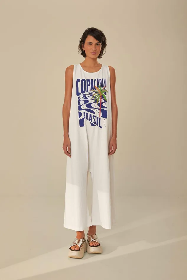 Women Jumpsuits Farm Rio OffWhite Copacabana Jersey Jumpsuit