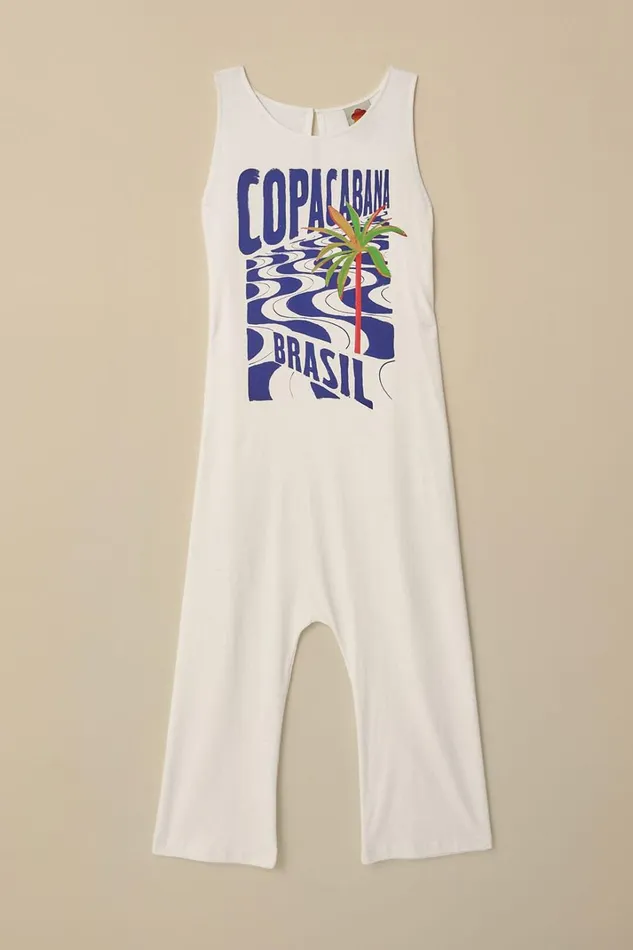 Women Jumpsuits Farm Rio OffWhite Copacabana Jersey Jumpsuit