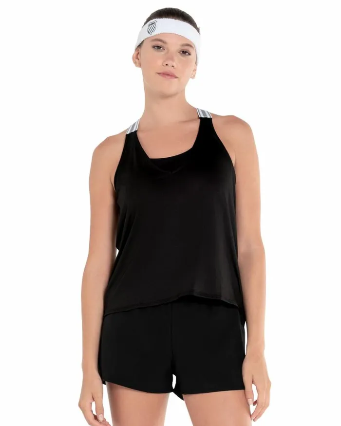 Women KSwiss Tennis and Pickleball BRALETTE TANK Black