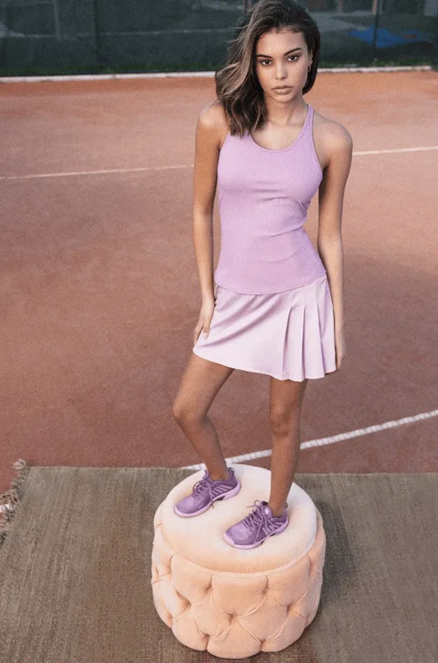 Women KSwiss Tennis and Pickleball RIB TANK WBRA Soft Berry