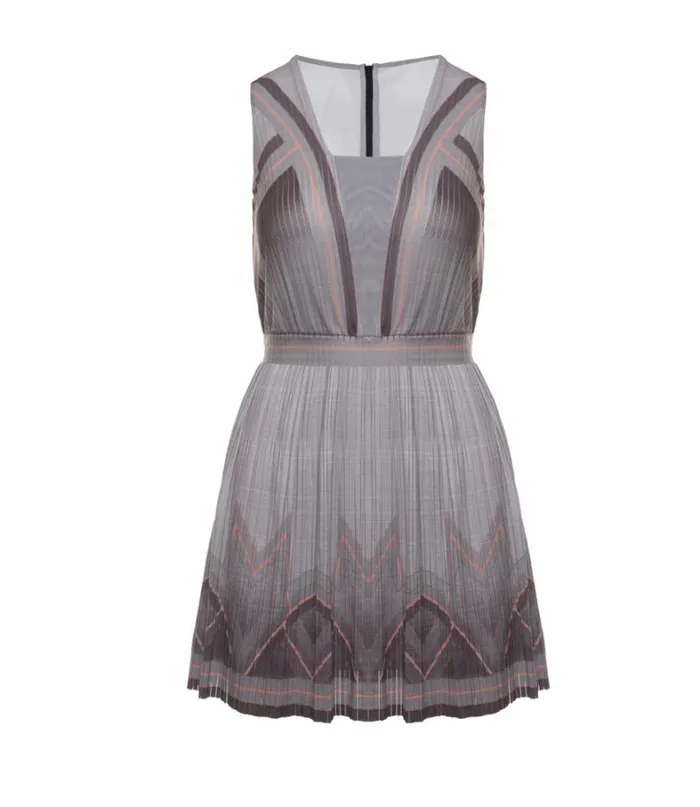 Women KSwiss Tennis DEEP V PLEATED DRESS Asphalt
