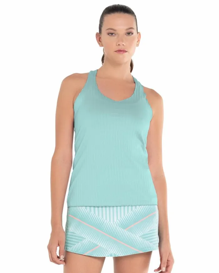 Women KSwiss Tennis PLEATED VNECK TANK LUCKY IN LOVE Nile