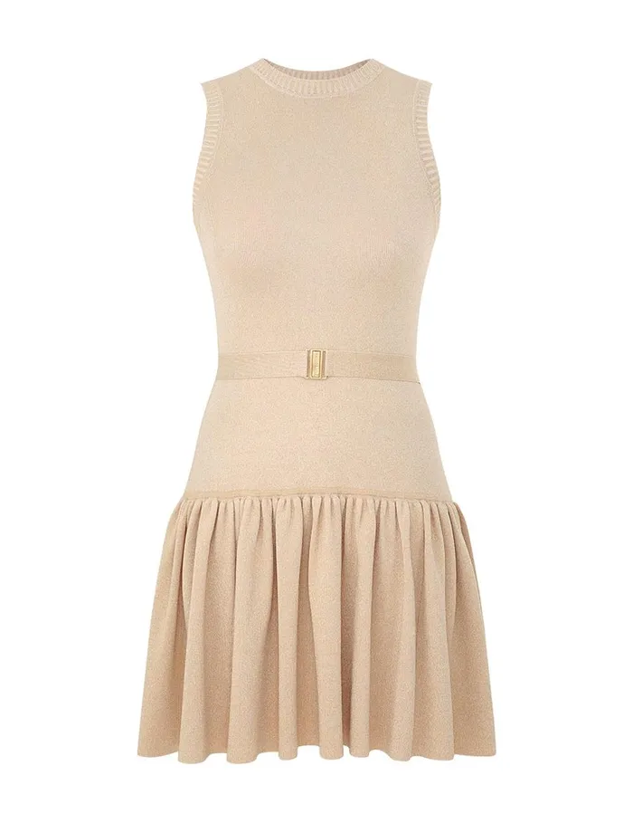 Women Knitwear Zimmermann Acacia Metallic Mini Dress Creamgold
