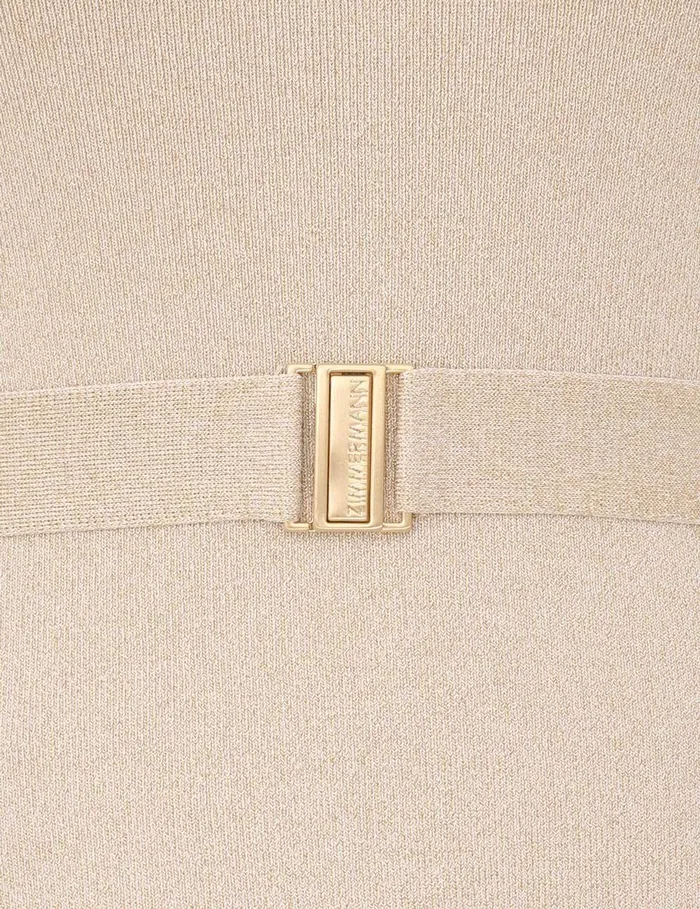 Women Knitwear Zimmermann Acacia Metallic Mini Dress Creamgold