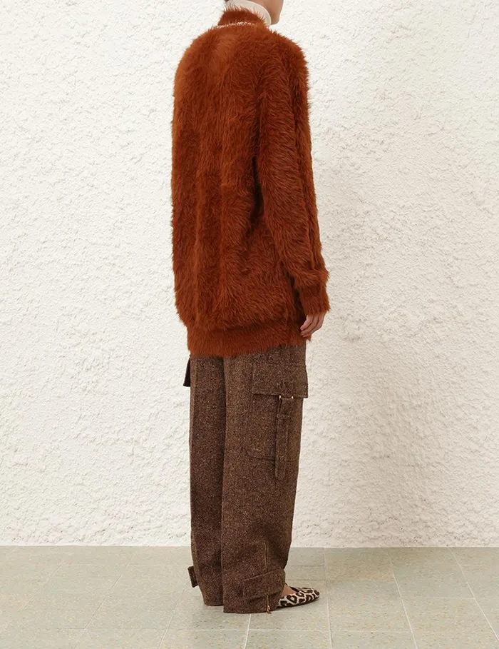 Women Knitwear Zimmermann Illustration Fluffy Cardigan Spice