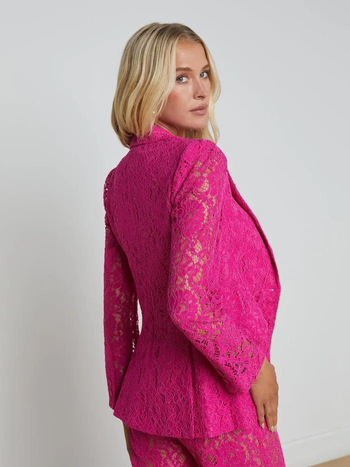 Women L039Agence Blazers and Jackets New Chamberlain Lace Blazer Light Ruby