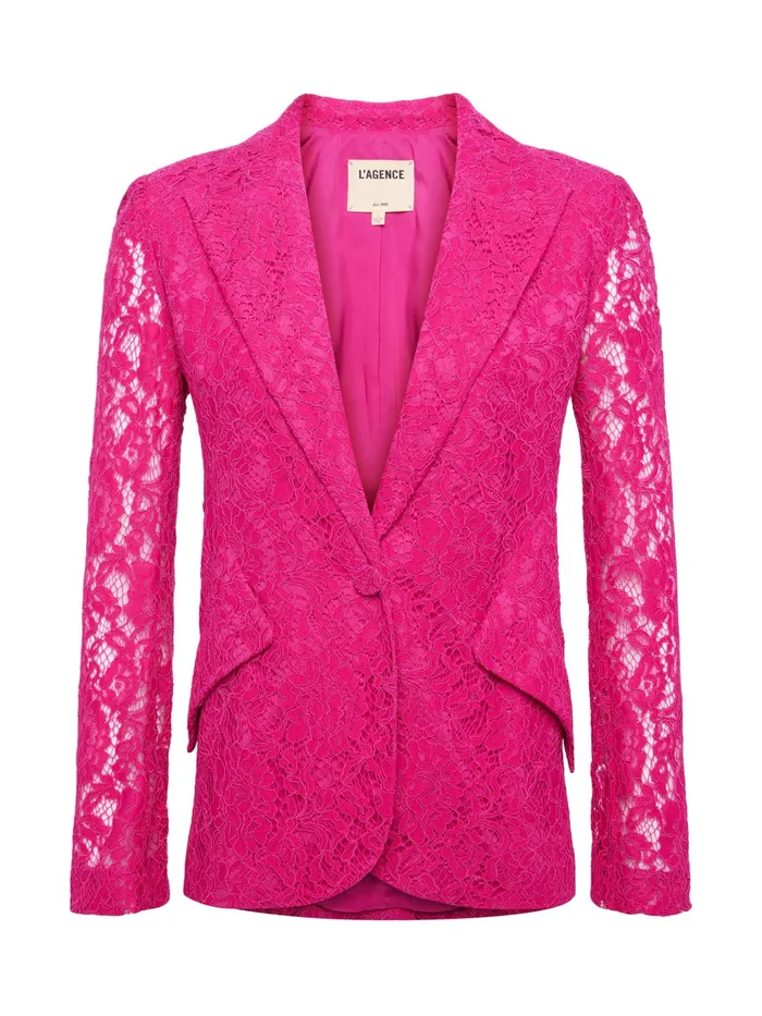Women L039Agence Blazers and Jackets New Chamberlain Lace Blazer Light Ruby