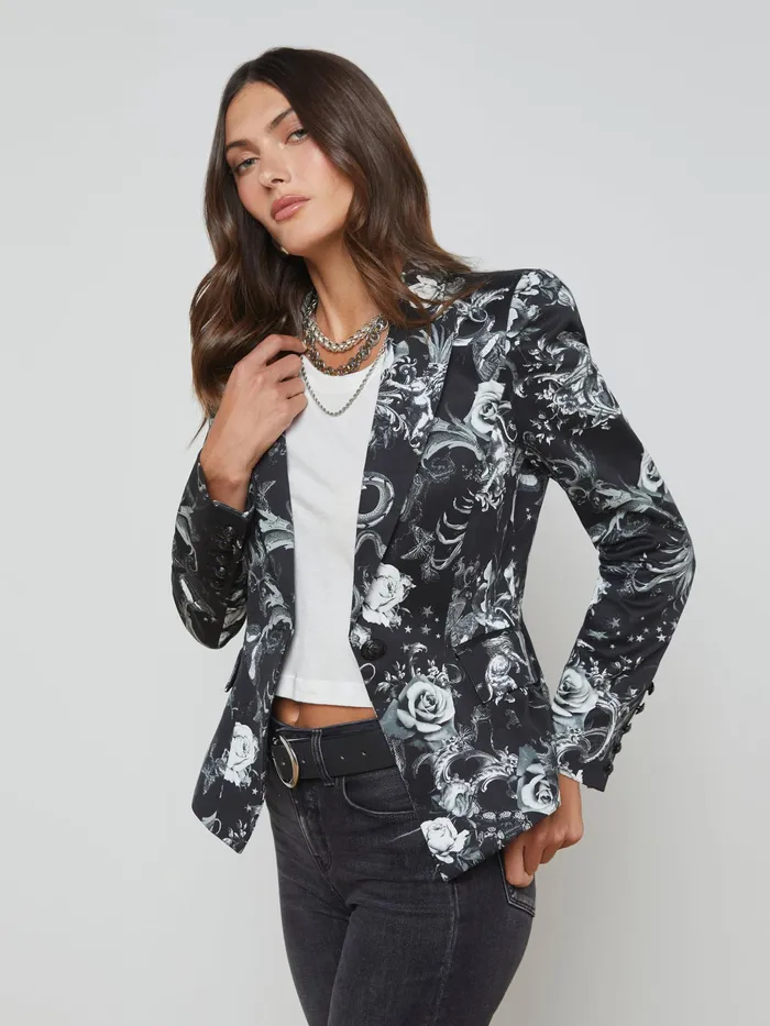 Women L039Agence Blazers and Jackets New Kaisley Blazer Black Multi Zodiac Women L039Agence Blazers and Jackets New Kaisley Blazer Black Multi Zodiac