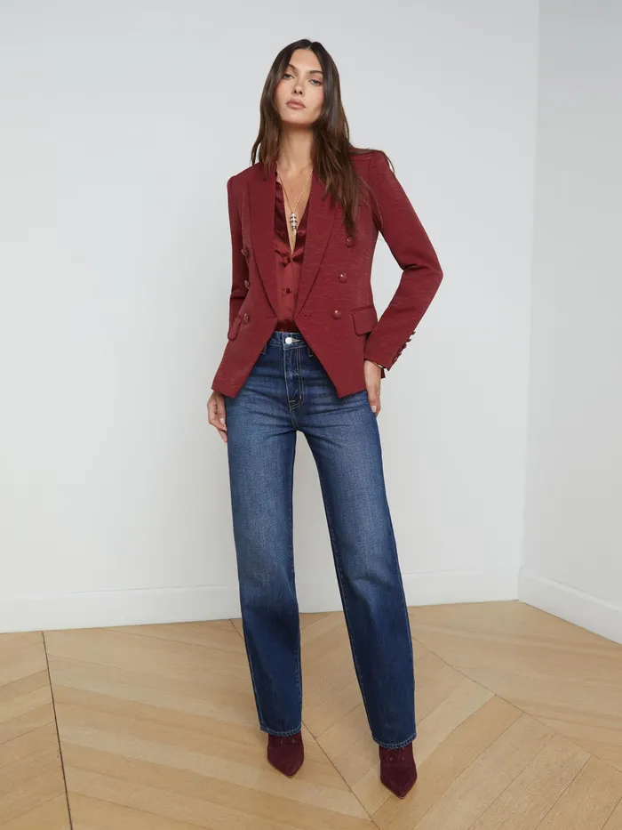 Women L039Agence Blazers and Jackets New Kenzie Blazer Syrah Women L039Agence Blazers and Jackets New Kenzie Blazer Syrah