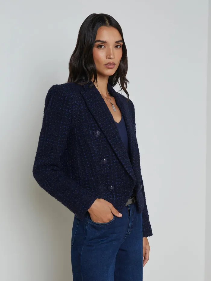 Women L039Agence Blazers and Jackets New Lila OpenFront Blazer Midnightblue Women L039Agence Blazers and Jackets New Lila OpenFront Blazer Midnightblue