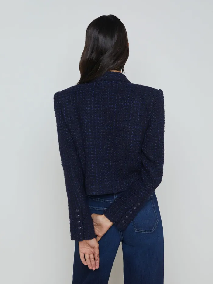 Women L039Agence Blazers and Jackets New Lila OpenFront Blazer Midnightblue Women L039Agence Blazers and Jackets New Lila OpenFront Blazer Midnightblue