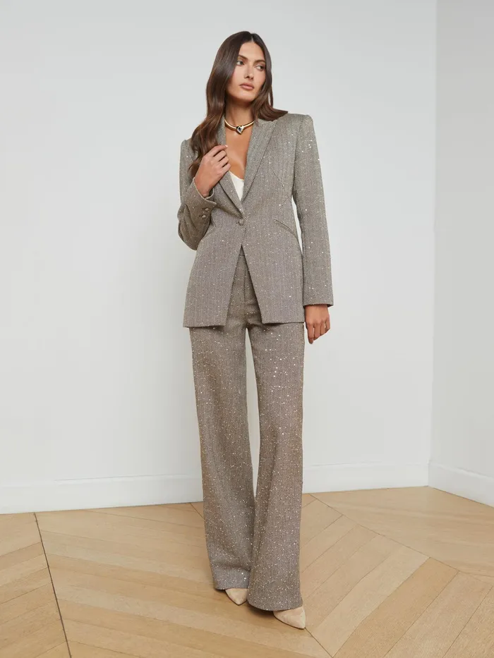 Women L039Agence Blazers and Jackets New Sheila Blazer Oliveecru Chevron Women L039Agence Blazers and Jackets New Sheila Blazer Oliveecru Chevron