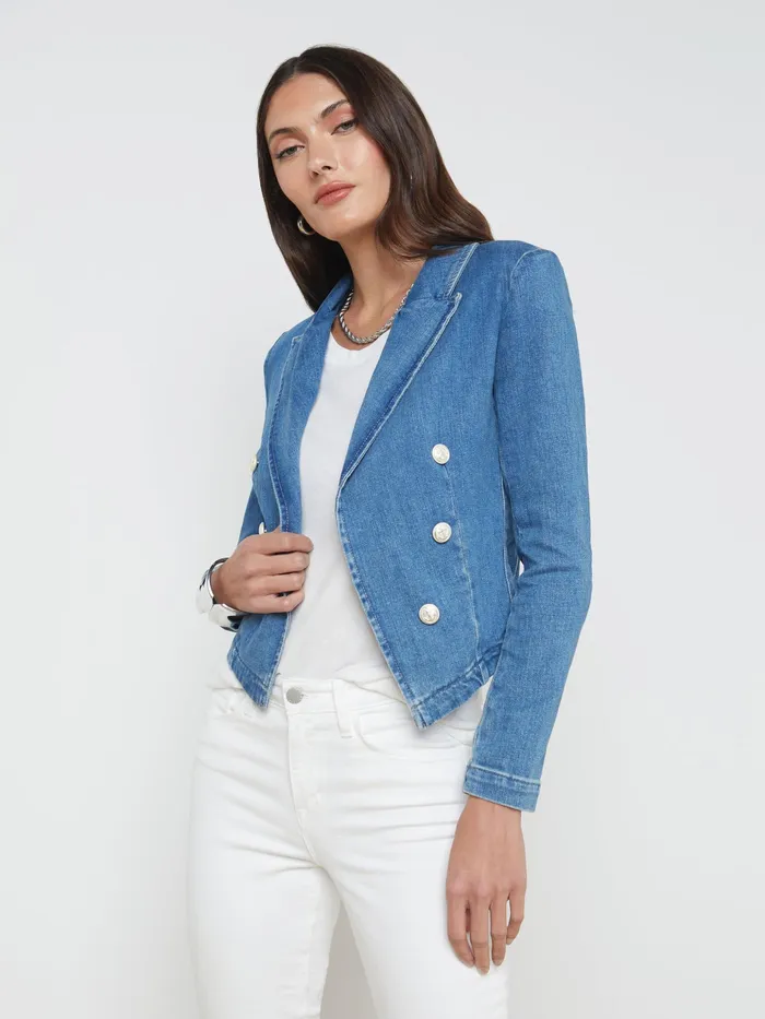 Women L039Agence Blazers and Jackets New Wayne Denim Blazer Provo