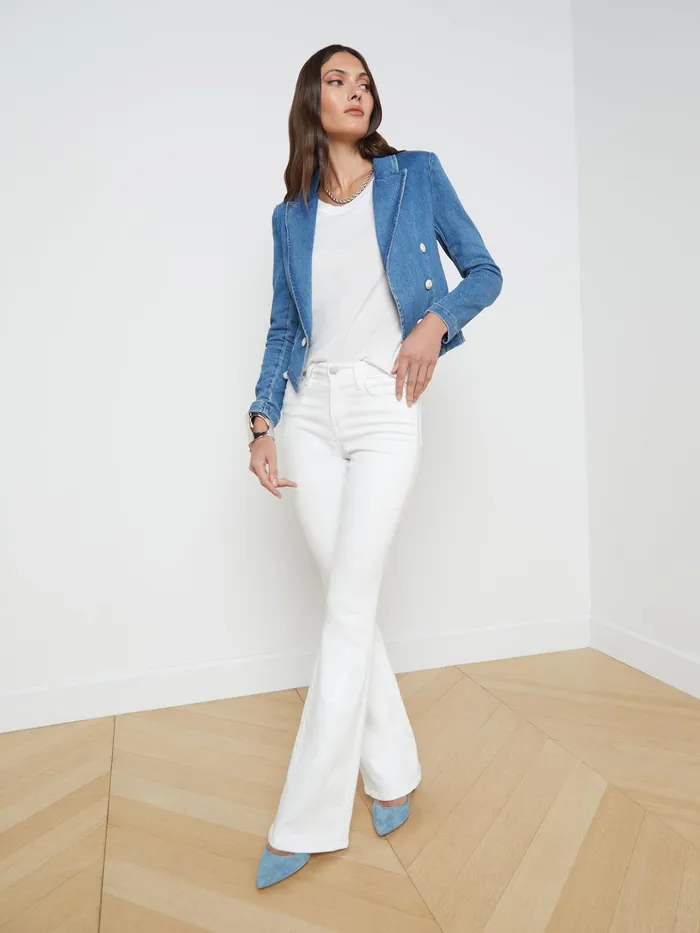 Women L039Agence Blazers and Jackets New Wayne Denim Blazer Provo Women L039Agence Blazers and Jackets New Wayne Denim Blazer Provo