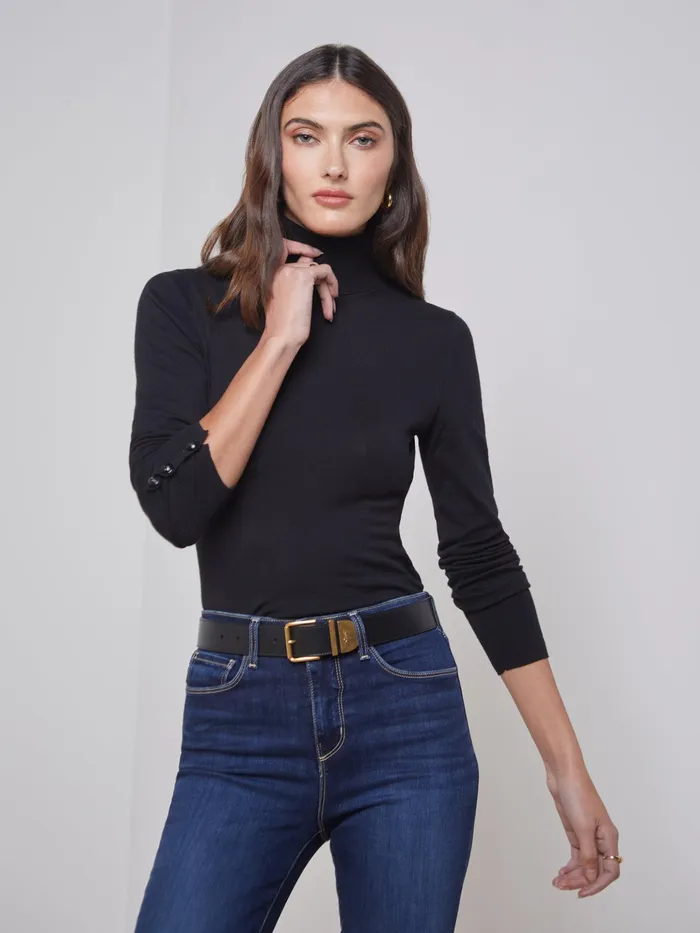 Women L039Agence Blouses and Tops Flora Turtleneck Blackblack