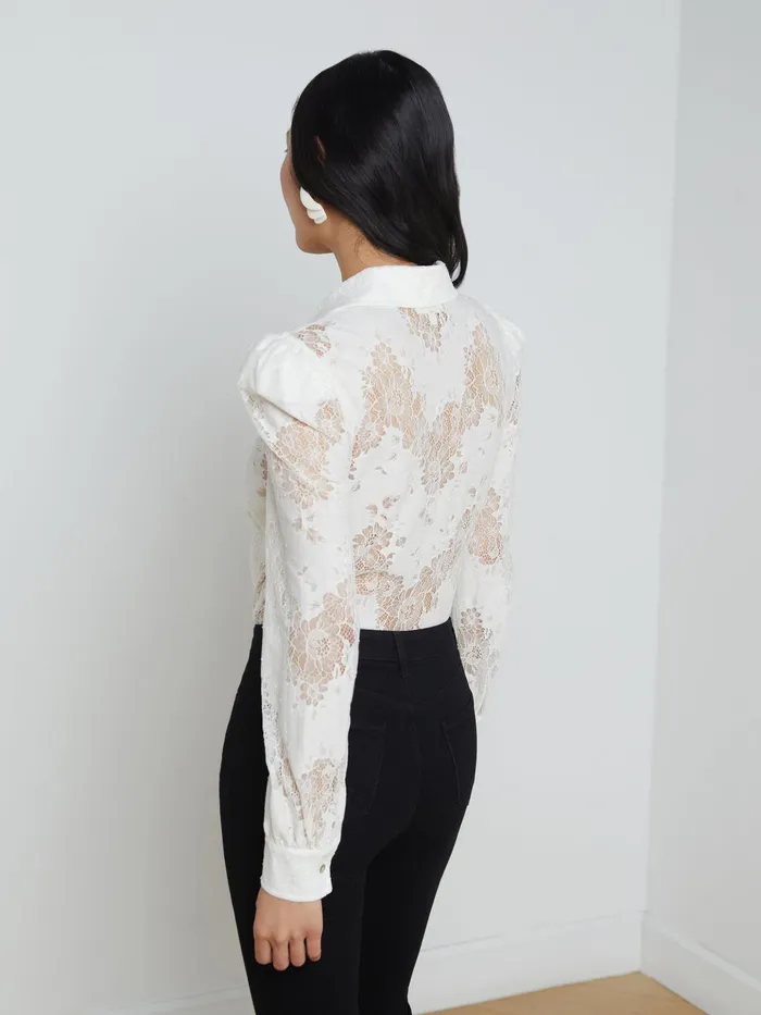 Women L039Agence Blouses and Tops Jenica Lace Blouse Lace Ivory Women L039Agence Blouses and Tops Jenica Lace Blouse Lace Ivory