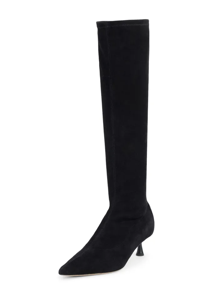 Women L039Agence Boots and Booties New Emilie Suede Kitten Heel Boot Black Suede Women L039Agence Boots and Booties New Emilie Suede Kitten Heel Boot Black Suede