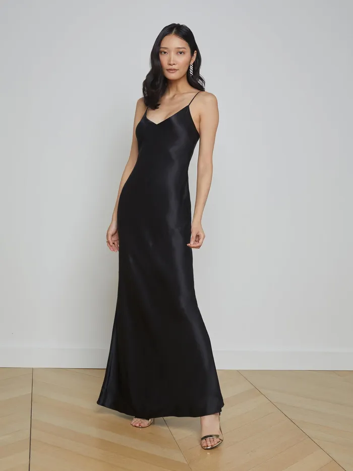 Women L039Agence Dresses and Jumpsuits Serita Silk Slip Dress Black