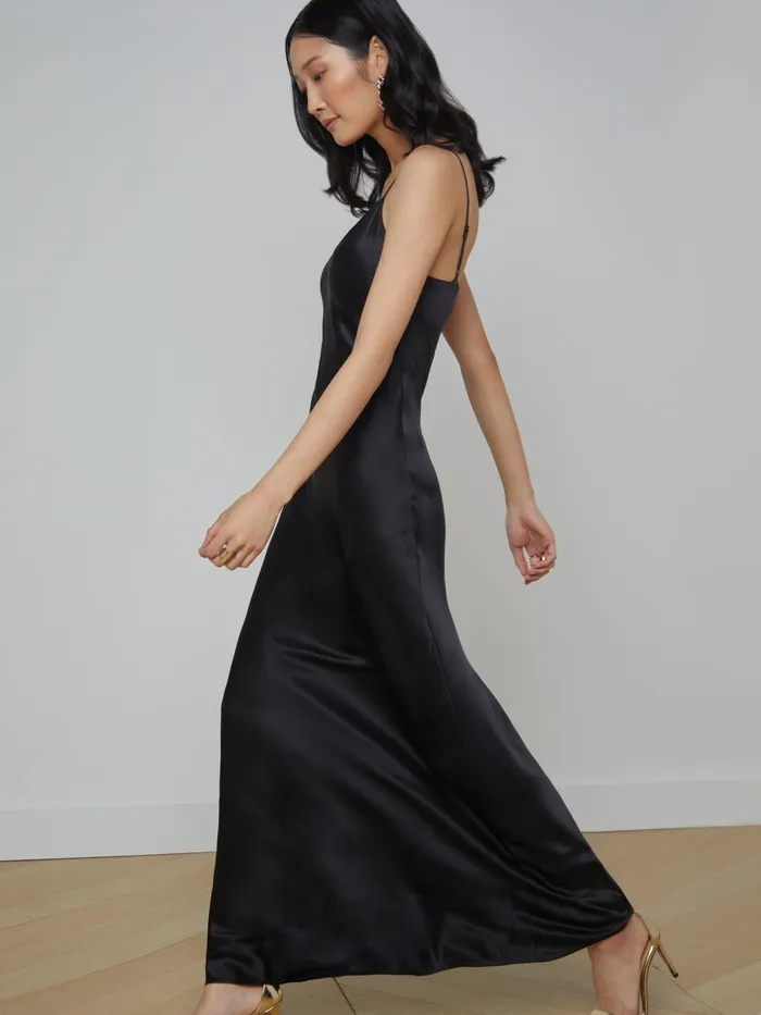 Women L039Agence Dresses and Jumpsuits Serita Silk Slip Dress Black