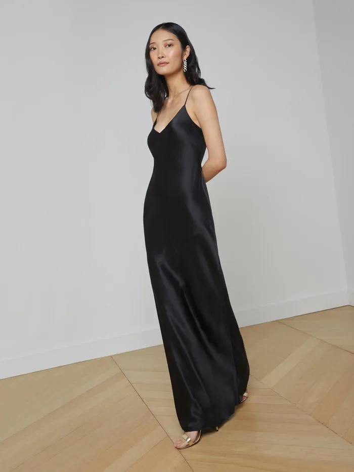 Women L039Agence Dresses and Jumpsuits Serita Silk Slip Dress Black