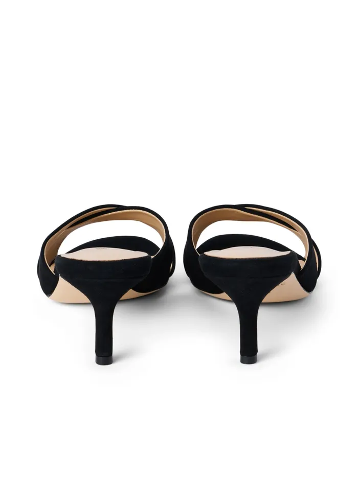 Women L039Agence Heels Aveline KittenHeel Sandal Black Suede Women L039Agence Heels Aveline KittenHeel Sandal Black Suede