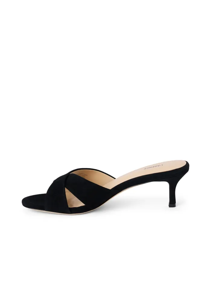 Women L039Agence Heels Aveline KittenHeel Sandal Black Suede Women L039Agence Heels Aveline KittenHeel Sandal Black Suede