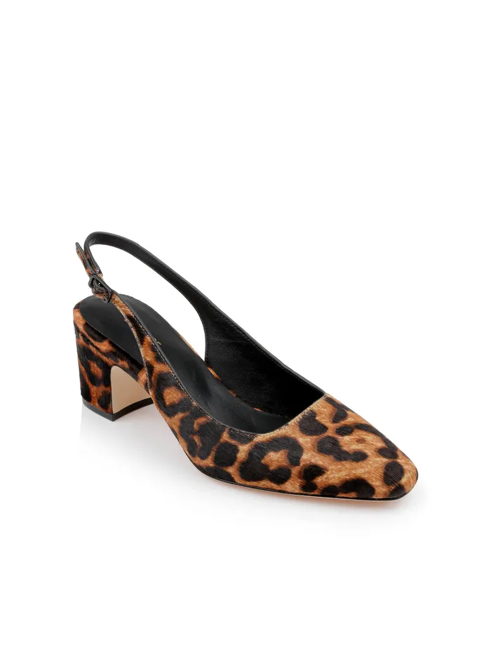 Women L039Agence Heels Elaina Leather Slingback Natural Leopard Hair Women L039Agence Heels Elaina Leather Slingback Natural Leopard Hair