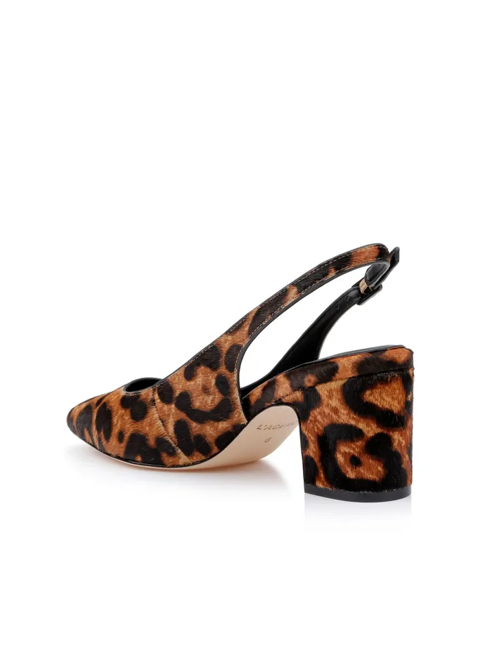 Women L039Agence Heels Elaina Leather Slingback Natural Leopard Hair Women L039Agence Heels Elaina Leather Slingback Natural Leopard Hair