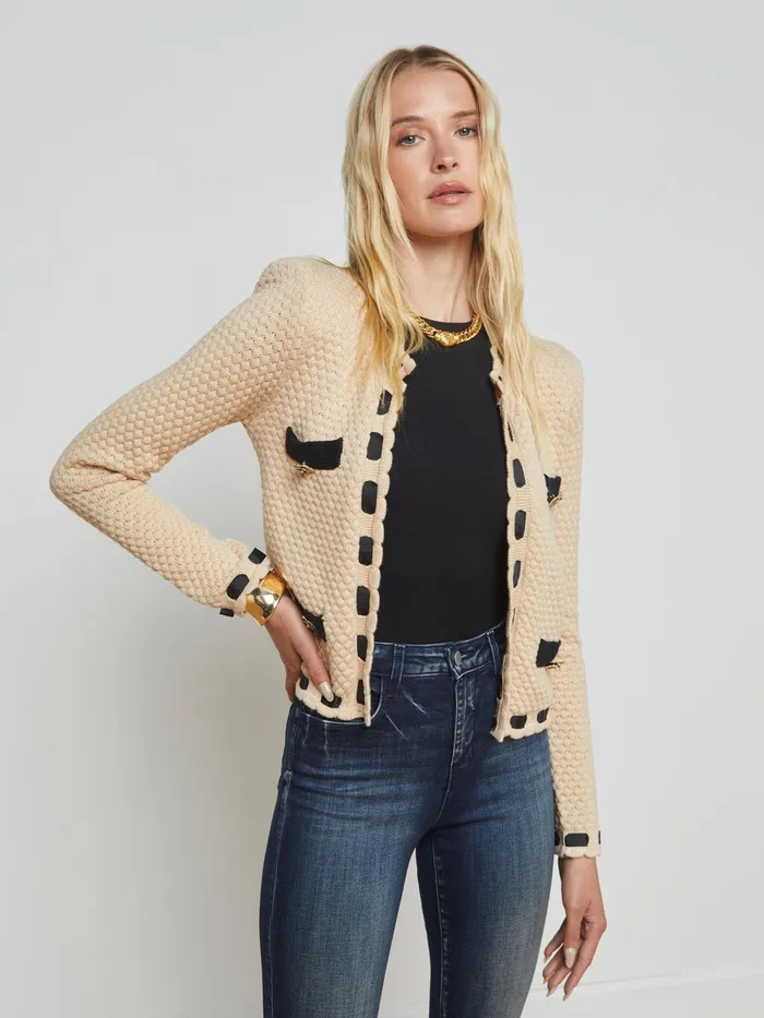 Women L039Agence Knitwear Astor Cardigan Biscuitblack
