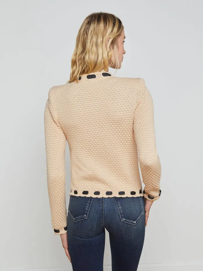 Women L039Agence Knitwear Astor Cardigan Biscuitblack Women L039Agence Knitwear Astor Cardigan Biscuitblack