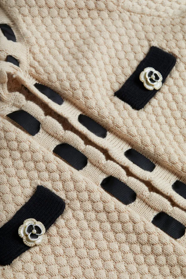 Women L039Agence Knitwear Astor Cardigan Biscuitblack Women L039Agence Knitwear Astor Cardigan Biscuitblack