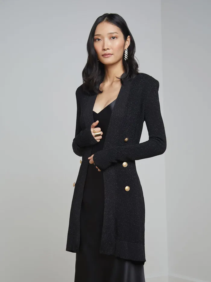 Women L039Agence Knitwear Noe DoubleBreasted Cardigan Black