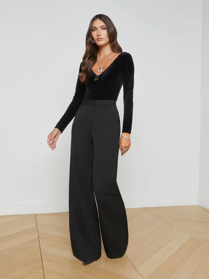 Women L039Agence Matching Sets Winona Velvet Bodysuit Black Women L039Agence Matching Sets Winona Velvet Bodysuit Black