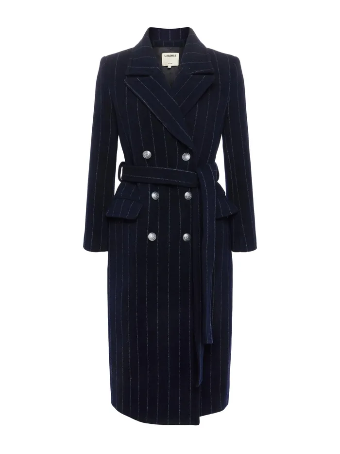 Women L039Agence Outerwear New Olina Coat Midnightivory Pinstripe Women L039Agence Outerwear New Olina Coat Midnightivory Pinstripe