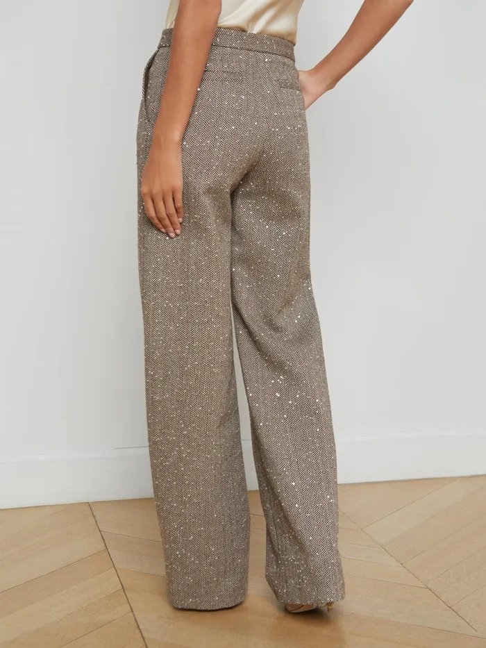 Women L039Agence Pants Livvy StraightLeg Trouser Oliveecru Chevron Women L039Agence Pants Livvy StraightLeg Trouser Oliveecru Chevron
