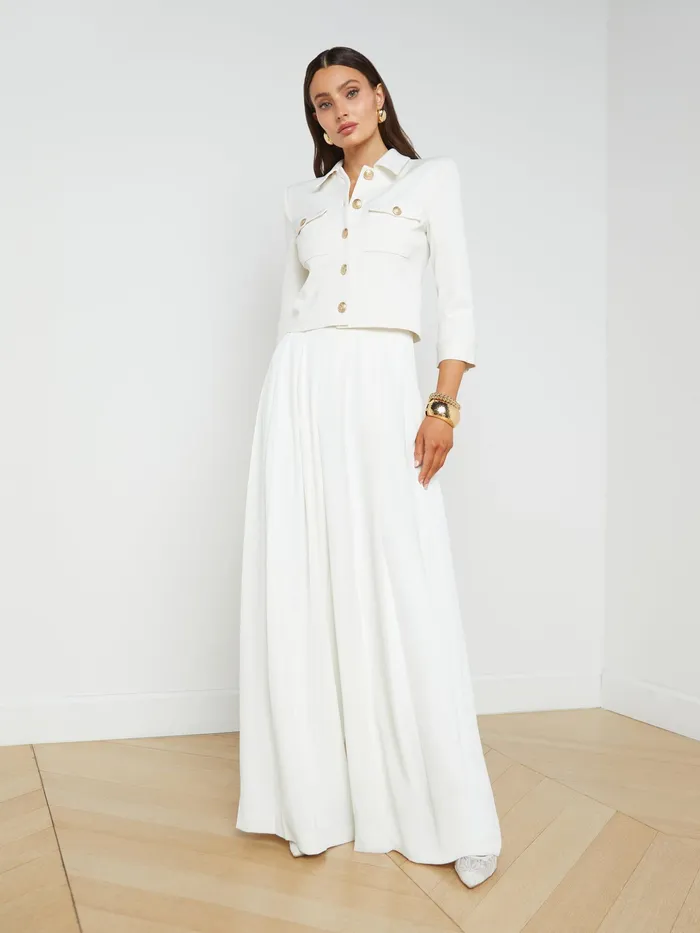 Women L039Agence Pants Nova Pleated WideLeg Pant Ivory