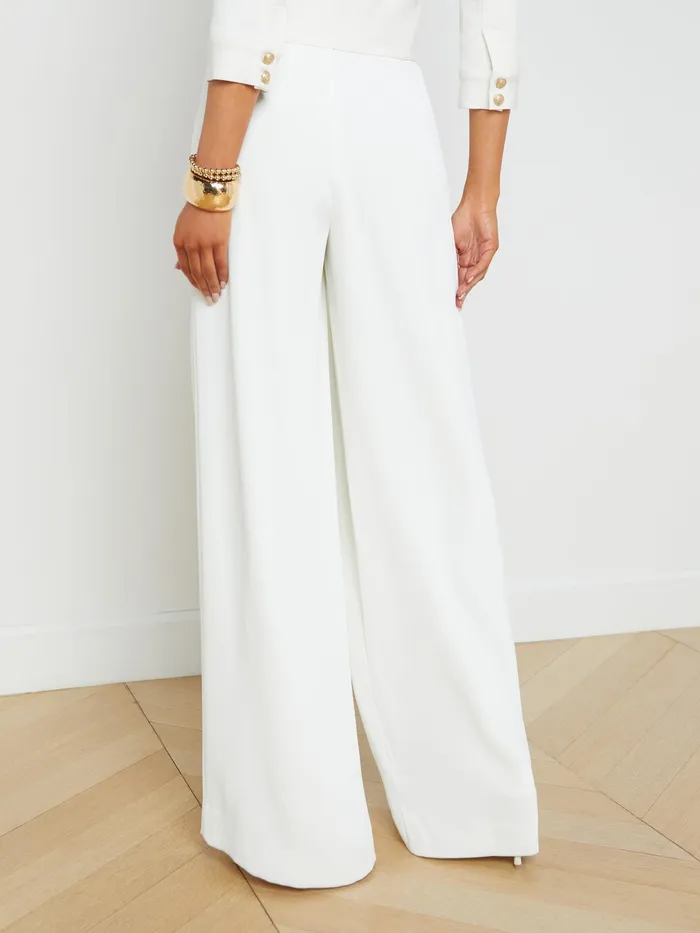 Women L039Agence Pants Nova Pleated WideLeg Pant Ivory Women L039Agence Pants Nova Pleated WideLeg Pant Ivory