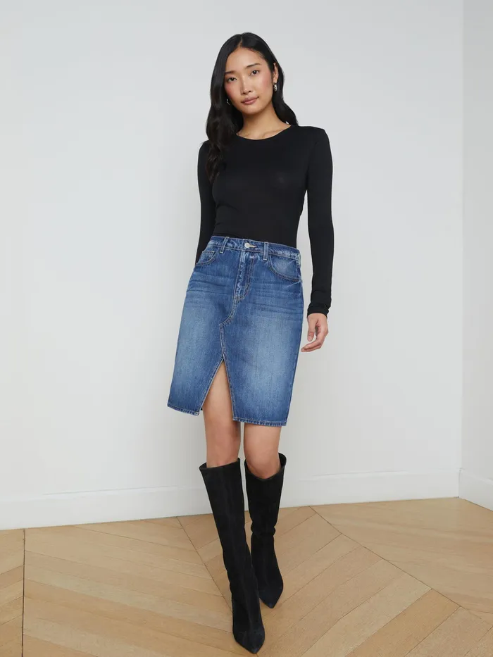 Women L039Agence Skirts Tylee Denim Skirt Brentwood