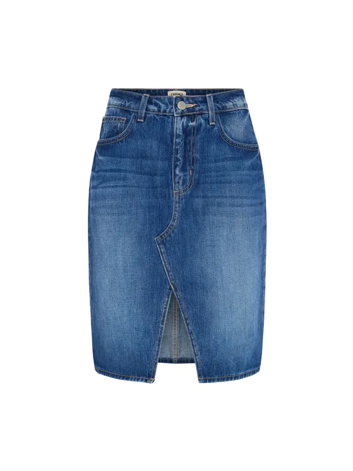 Women L039Agence Skirts Tylee Denim Skirt Brentwood Women L039Agence Skirts Tylee Denim Skirt Brentwood