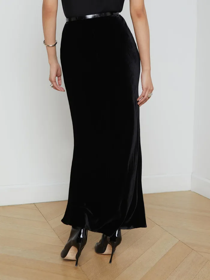 Women L039Agence Skirts Zeta Velvet Maxi Skirt Velvet Black Women L039Agence Skirts Zeta Velvet Maxi Skirt Velvet Black