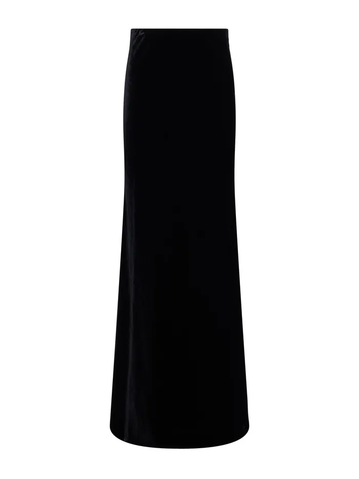 Women L039Agence Skirts Zeta Velvet Maxi Skirt Velvet Black Women L039Agence Skirts Zeta Velvet Maxi Skirt Velvet Black