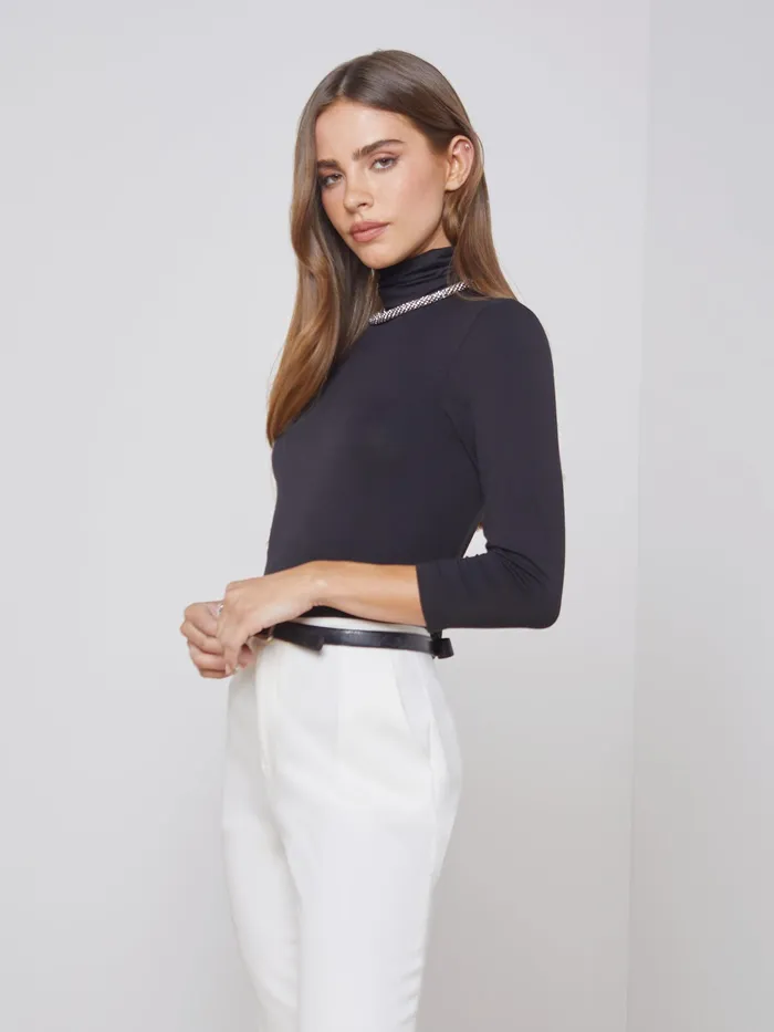 Women L039Agence Tees Aja Turtleneck Black Women L039Agence Tees Aja Turtleneck Black