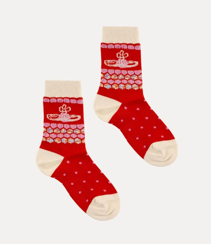 Women Ladies Sock Red Vivienne Westwood Socks And Tights