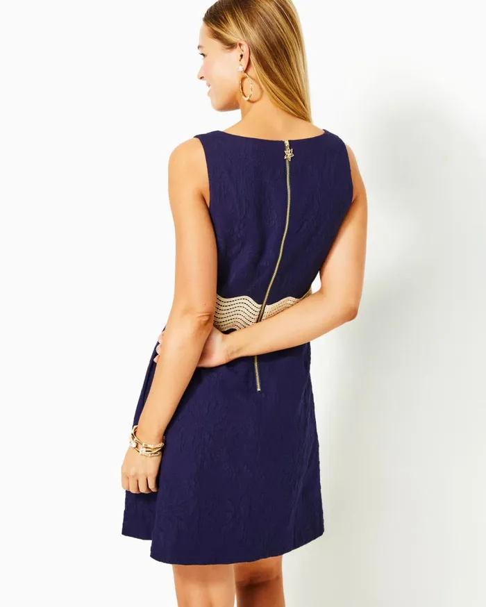 Women Lilly Pulitzer Dresses Siarra Stretch Dress True Navy Caliente Pucker Jacquard Women Lilly Pulitzer Dresses Siarra Stretch Dress True Navy Caliente Pucker Jacquard