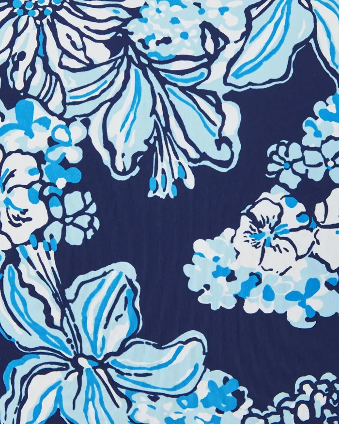 Women Lilly Pulitzer Swim Johana CoverUp Low Tide Navy Bouquet All Day