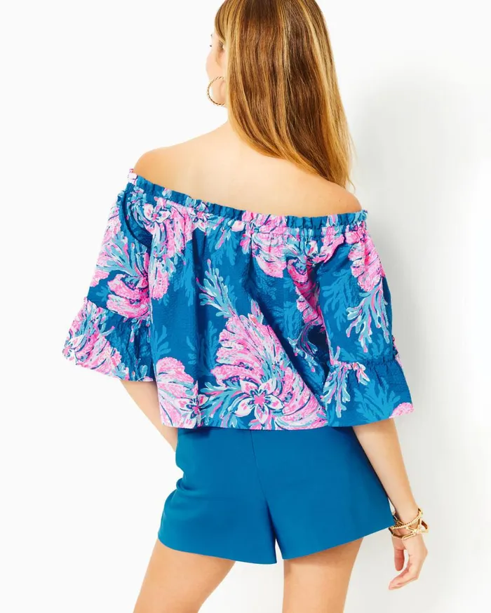 Women Lilly Pulitzer Tops Croix OfftheShoulder Top Multi For The Fans Women Lilly Pulitzer Tops Croix OfftheShoulder Top Multi For The Fans