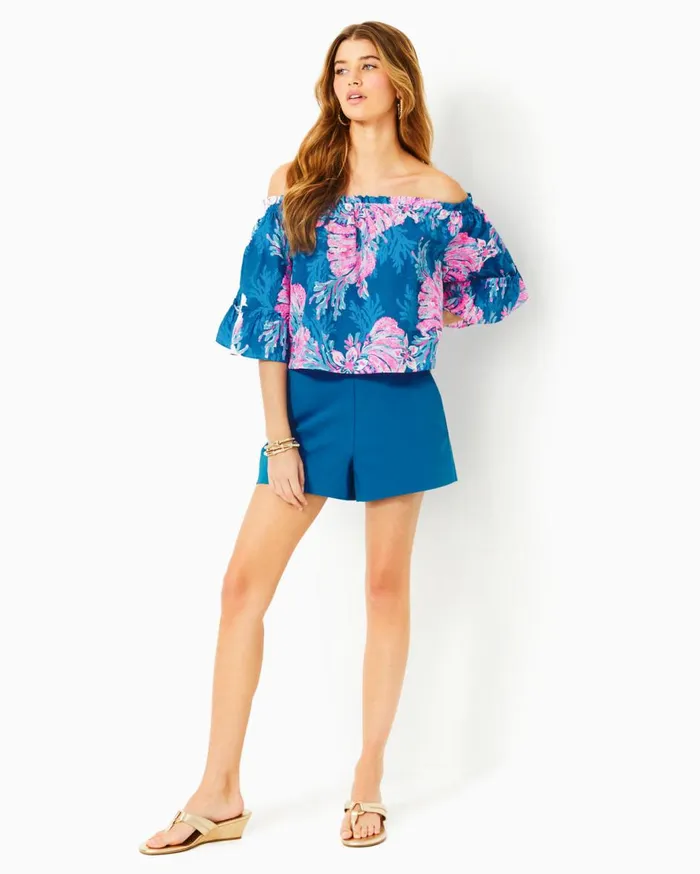 Women Lilly Pulitzer Tops Croix OfftheShoulder Top Multi For The Fans Women Lilly Pulitzer Tops Croix OfftheShoulder Top Multi For The Fans