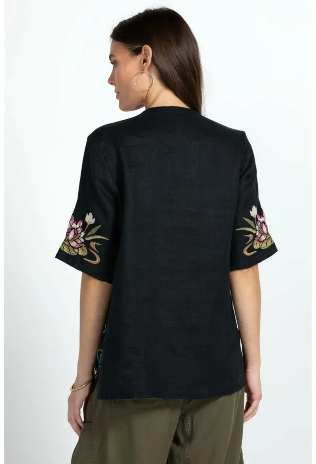Women Maisie Easy VNeck Top Black Johnny Was Tops