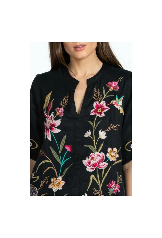 Women Maisie Easy VNeck Top Black Johnny Was Tops